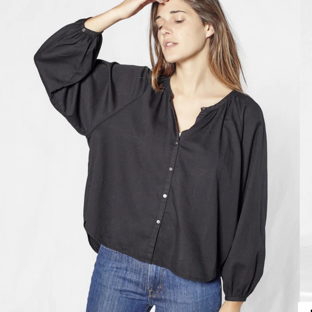 **SOLD** Outerknown The Folk Top in Pitch Black